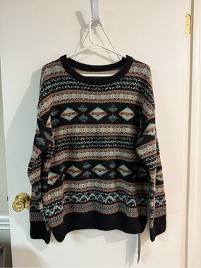 Women’s Black Fair Isle Patterned Sweater